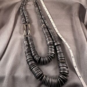 Chunky Black and Silver Beaded Necklace